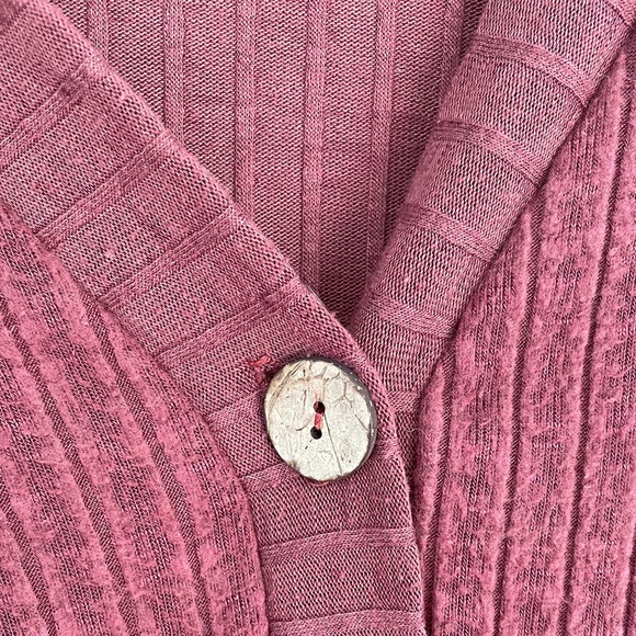 Sundays Ribbed Cardigan - Deep Red - Picture 3 of 8